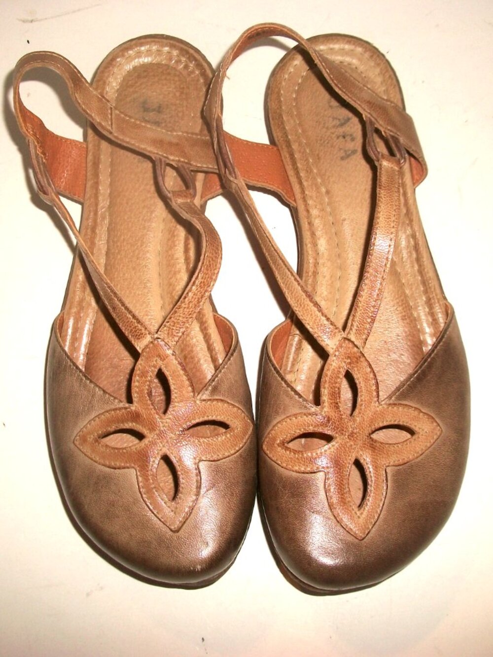 Jafa Handmade Eco-Friendly Slingback Rubber-Sole Comfort Flats 9M